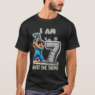 Kinder 7 jaar oude Sigma Pixel Art Mining Gamer Bi T-shirt