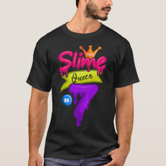 Kinder 7 jaar oude Slime Queen Birthday Party 7th  T-shirt