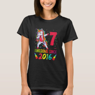 Kinder 7-jarige meisjes Tiener abbing Unicorn 7th T-shirt
