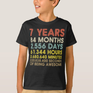 Kinder 7e 84 maand Verjaardag 7 jaar  Retro T-shirt