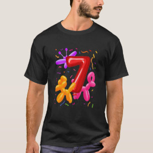 Kinder 7e verjaardag ballondierballon Gevoelig B T-shirt