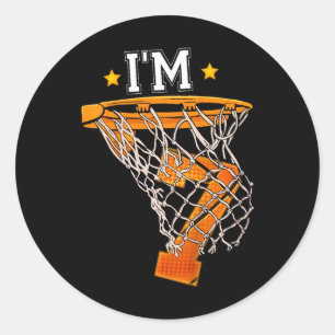 Kinder 7e Verjaardag Basketbal Ik ben 7 Jongen Mei Ronde Sticker