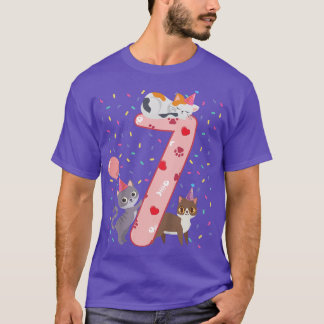 Kinder 7e verjaardag meisje schattige kist 7 jaar t-shirt