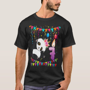 Kinder 7years oude 7th Verjaardag Panda Eenhoorn M T-shirt