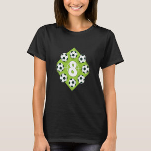 Kinder 8 Birthday Soccer Boy 8 Year Old Boy Girl T-shirt