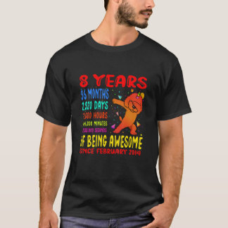 Kinder 8 jaar Geweldige 8 dagen Kind Dab T-shirt