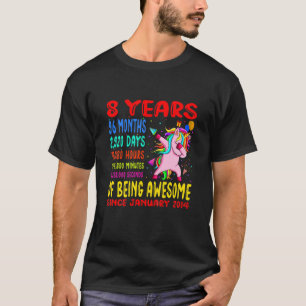 Kinder 8 jaar Geweldige 8-jarige sterfdag T-shirt