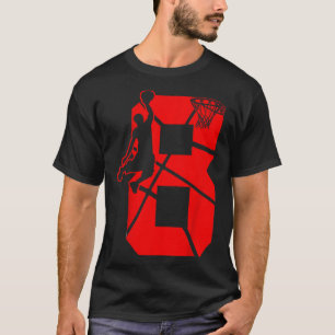 Kinder 8 jaar oude achtste Basketball Birthday Par T-shirt