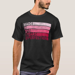 Kinder 8-jarige dag geboren in 2015 meisjes 8e geb t-shirt