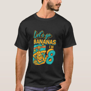 Kinder 8-jarige Let's Go Bananas Achtste Geboorte T-shirt