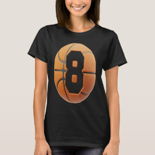 kinder 8-jarige verjaardag Boys basketbal 8e geboo T-shirt