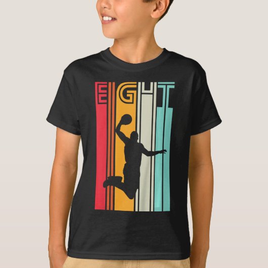 Kinder 8e verjaardag Basketball Lover Gift 8 jaar  T-shirt (Voorkant)