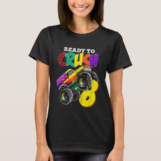 Kinder 8e verjaardag Boys Monster Truck 8 jaar oud T-shirt