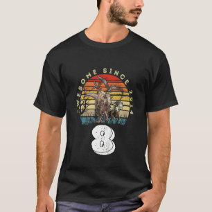 Kinder 8e verjaardag Geweldige sinds 2014 Dinosaur T-shirt