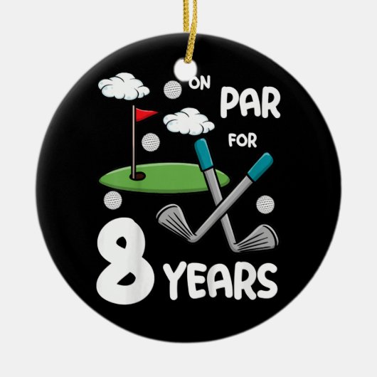 Kinder 8e verjaardag Golf Funny Golfer 8 jaar oud Keramisch Ornament (Voorkant)