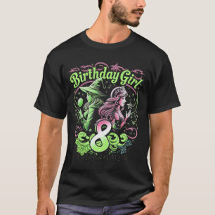 Kinder 8e Verjaardag Heks Roze en Groen 8 jaar oud T-shirt