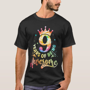 Kinder 9 jaar Geweldige viering negende geboorte T-shirt