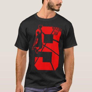 Kinder 9 jaar oud 9e Basketball Birthday Partythem T-shirt