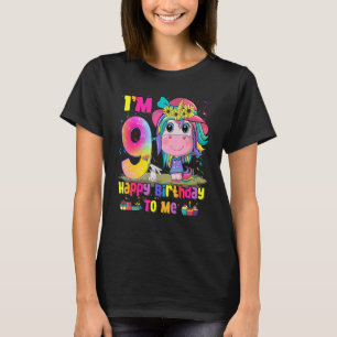 Kinder 9 jaar oud 9e verjaardag meisje prinses uni t-shirt