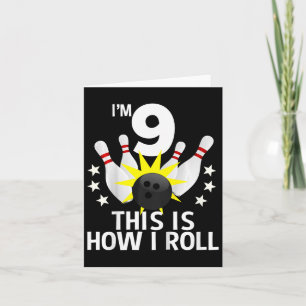Kinder 9 jaar oud Bowling Birthday Shirt Hoe ik Kaart