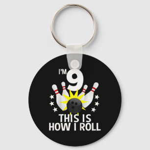 Kinder 9 jaar oud Bowling Birthday Shirt Hoe ik Sleutelhanger