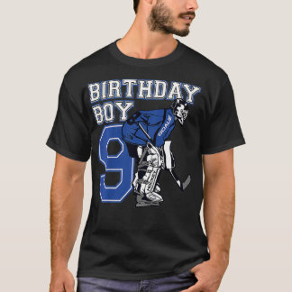 Kinder 9 jaar oud Ice Hockey Goalie Thema 9th Boy T-shirt