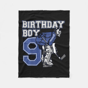 Kinder 9 jaar oud Ice Hockey Goalie Thema Birthday Fleece Deken