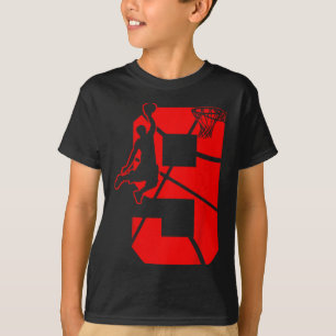 Kinder 9 jaar oude 9e Bysketbyll verjaardagsfeestj T-shirt