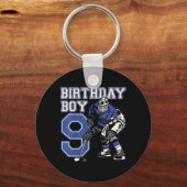 Kinder 9-jarige ijskap Gedekte verjaardag Partij 9 Sleutelhanger (Voorkant)