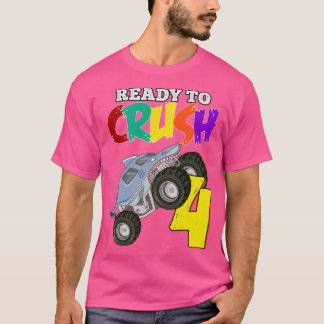 Kinder 9de verjaardag van de Boys Monster Truck 9  T-shirt