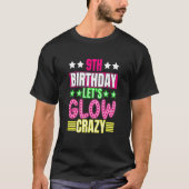 Kinder 9e Verjaardag Laten we Glow Crazy Kleurrijk T-shirt (Voorkant)