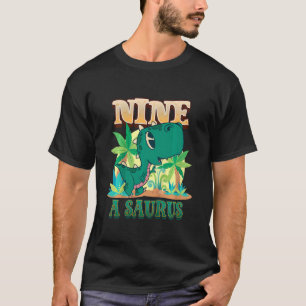 Kinder 9e Verjaardag Negen Jaar Oud Dinosaurus Rex T-shirt