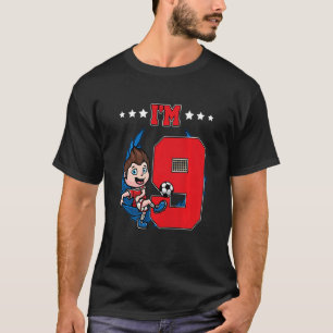 Kinder 9e Verjaardag Voetbal Boy Football Kinder T-shirt