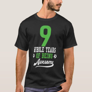 Kinder 9e Verjaardag voor Meisjes Jongens Voetbal T-shirt