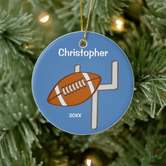 Kinder Aangepast Football Keramisch Ornament (Boom)