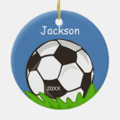 Kinder Aangepast Voetbal Keramisch Ornament (Achterkant)