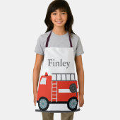 Kinder aangepaste 'Firetruck' All-over Print Apron Schort (Insitu)