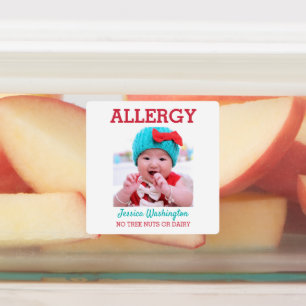 Kinder aangepaste foto allergie alert gepersonalis labels