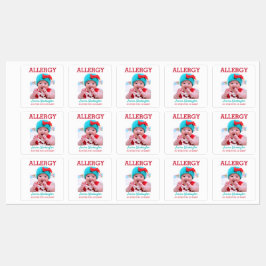 Kinder aangepaste foto allergie alert gepersonalis labels