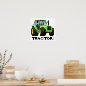Kinder aangepaste groene tractor poster (Keuken)