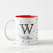 Kinder aangepaste monogram bevestigen + de naam st tweekleurige koffiemok (Links)