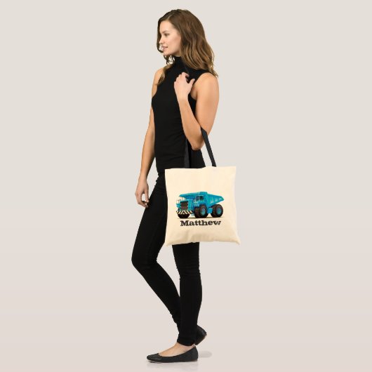Kinder aangepaste naam constructiedumper Truck Tote Bag (Voorkant (model))