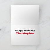 Kinder aangepaste naam Red Fire Truck Happy 3rd Bi Kaart (Binnen)