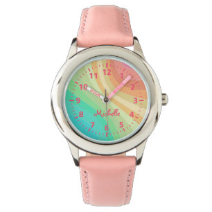 Kinder aangepaste naam regenboogwacht horloge