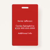 Kinder Aangepaste Top 8 Alert over allergenenaller Badge (Achterkant)