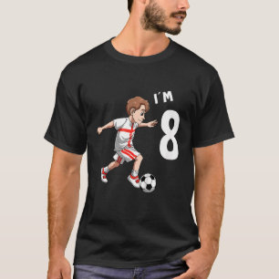 Kinder Acht Verjaardag Voetbal Engeland 8 Jaar Oud T-shirt