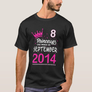 Kinder achtste verjaardag roze prinsessen worden g t-shirt