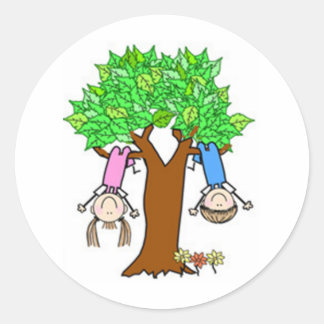 Kinder afspeelschijffiguren ronde sticker