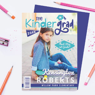 Kinder Afstudeerder Fun Kindergarten Foto Magazine Aankondiging