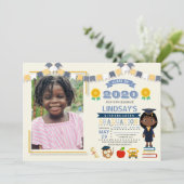 Kinder Afstuderen Foto Kaart (Staand voorkant)